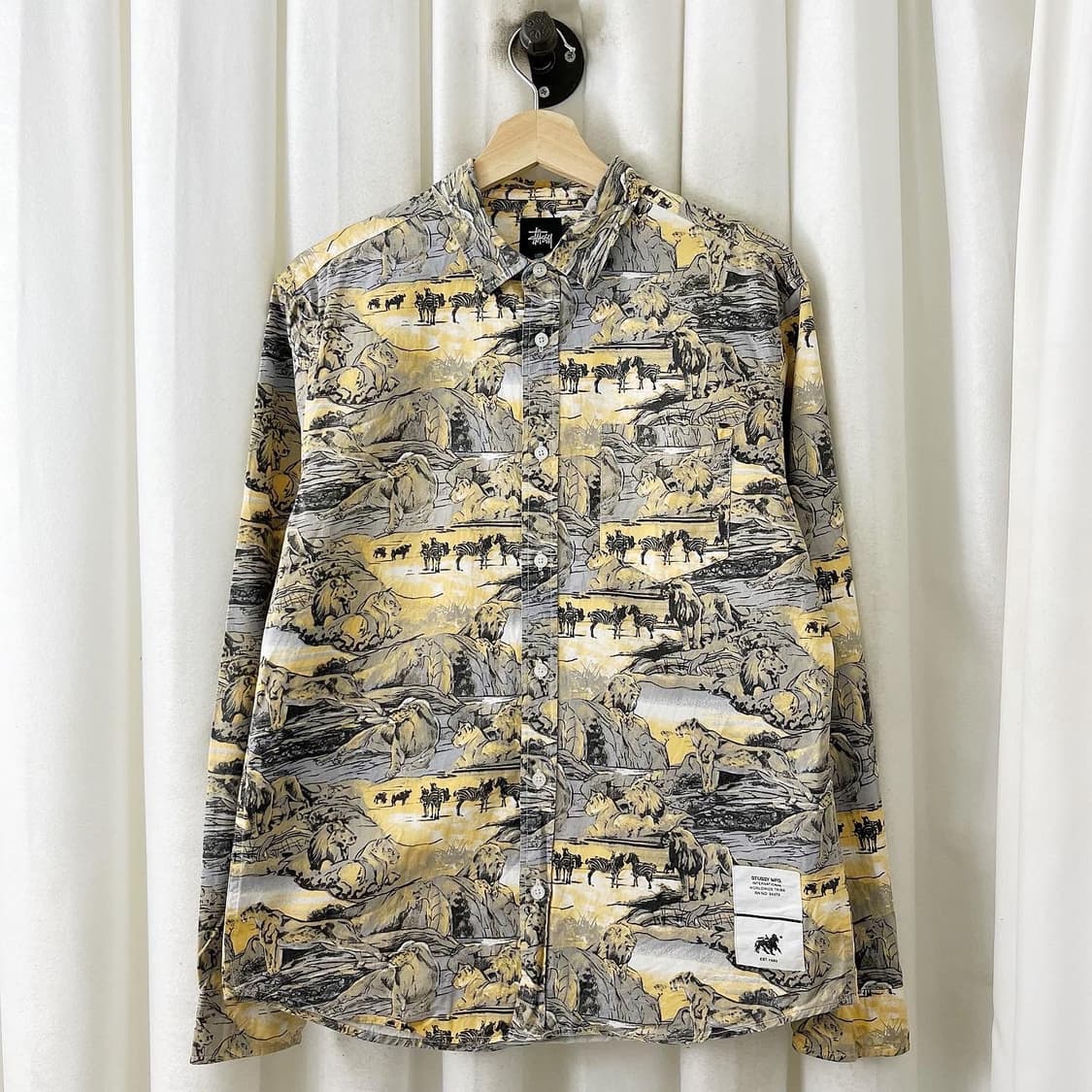 스투시 패턴 코튼 카라 셔츠 상품이미지1