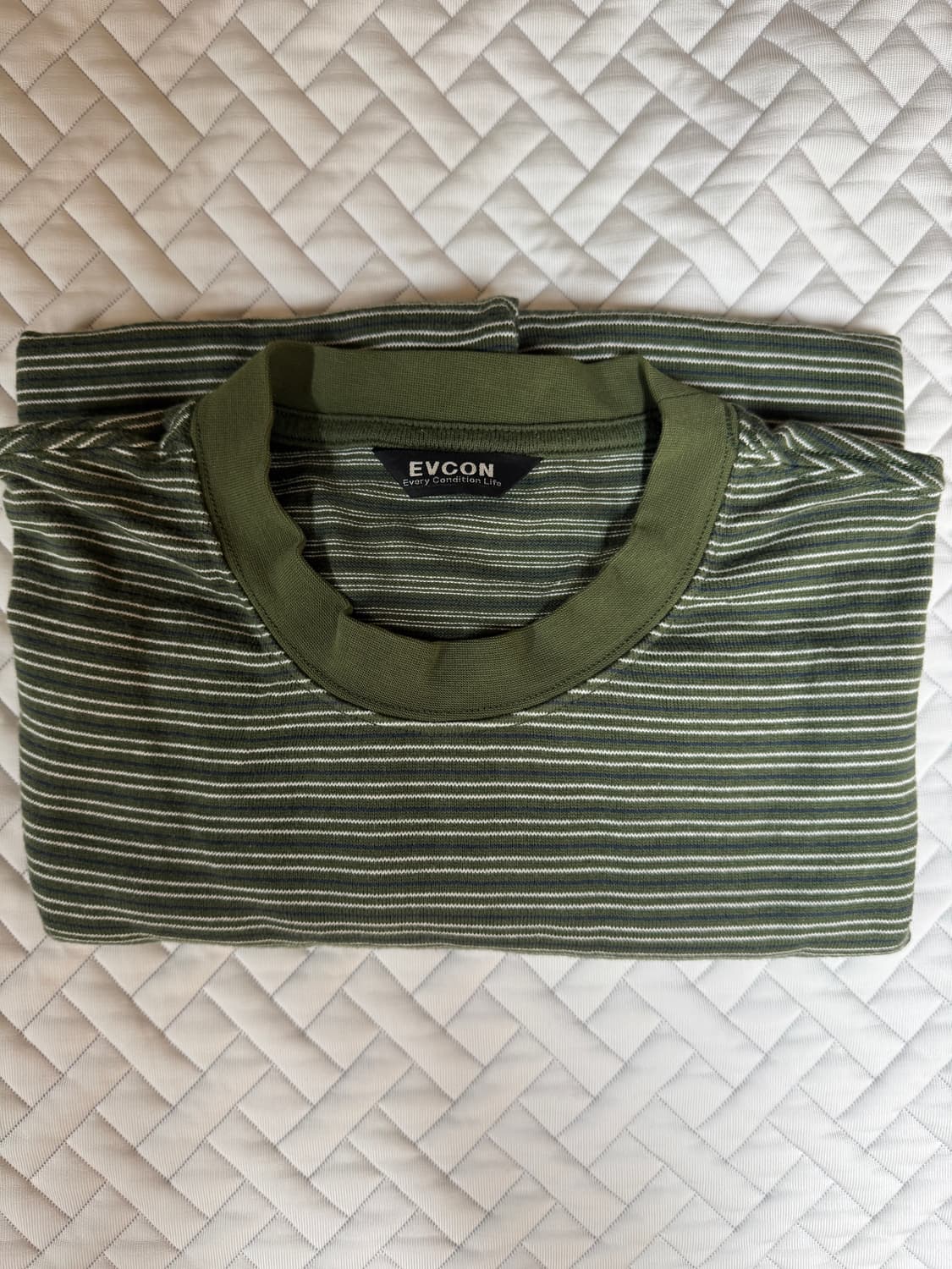 evcon border wide ss t-shirts khaki 상품이미지6