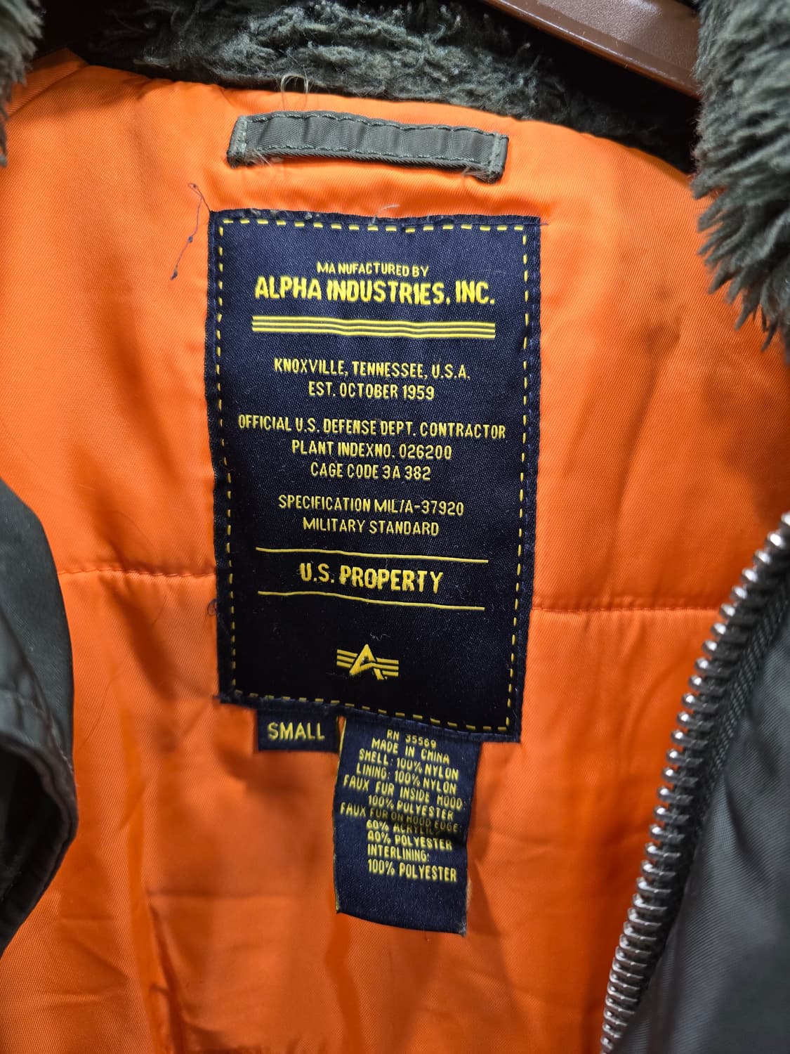 알파인더스트리 N-3B 카키 야상 S 상품이미지7