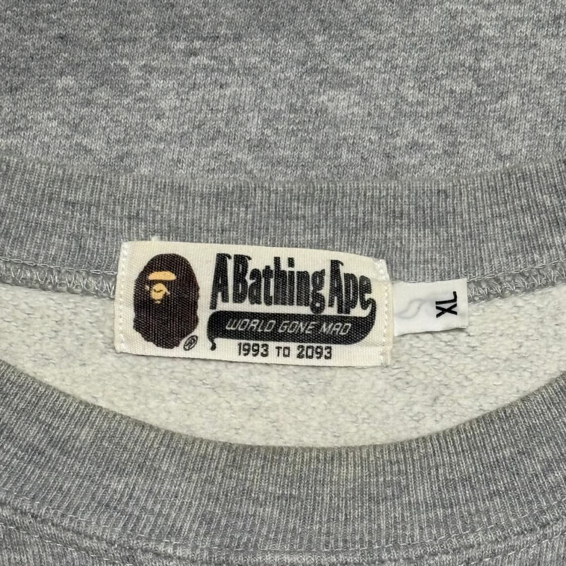 XL 베이프 UK 컬렉션 유니언 잭 사루 로고 그레이 맨투맨 상품이미지4