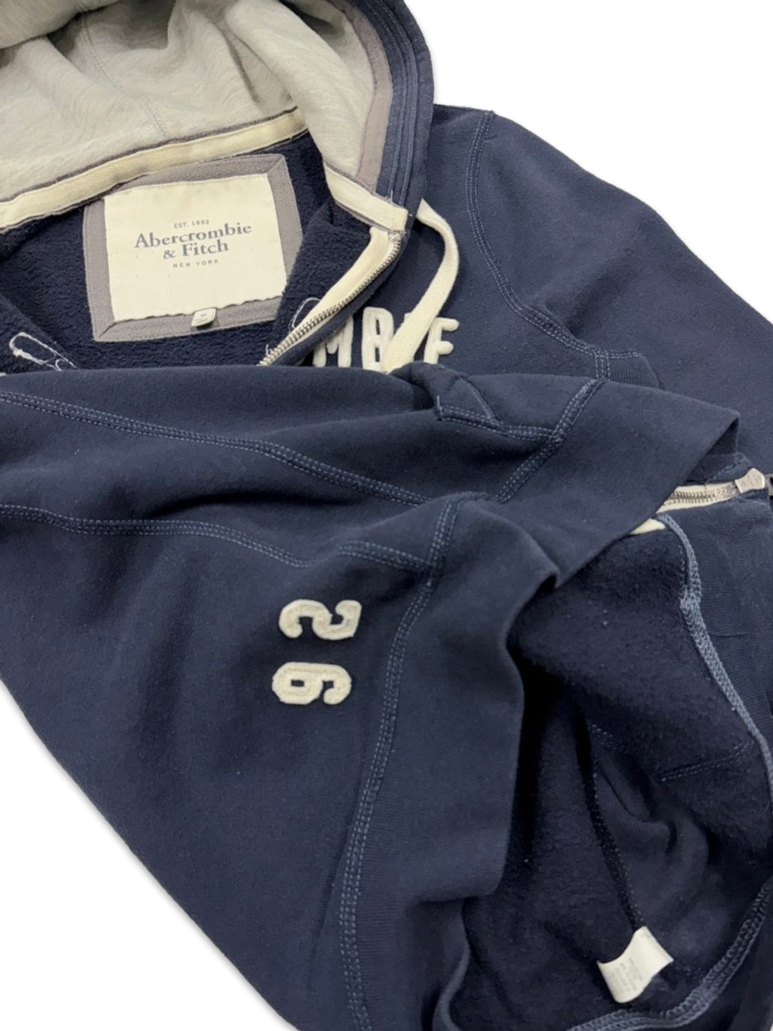 빈티지 아베크롬비 네이비 로고 후드집업 상품이미지5