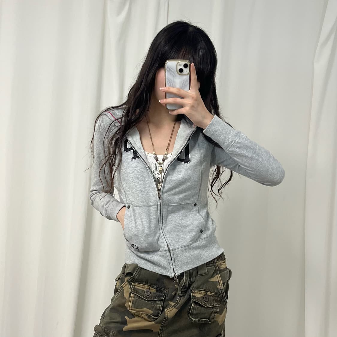 Gap 2way gray hood zip-up 상품이미지2