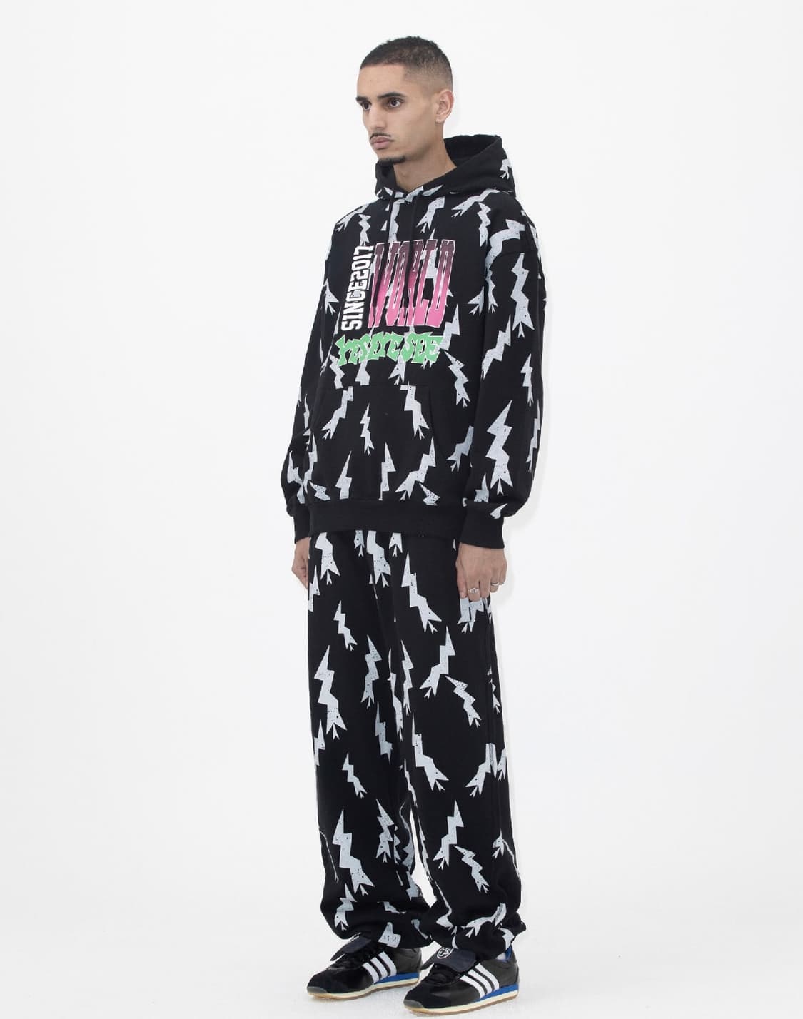 예스아이씨 SN 월드 스웻 후드 조거 셋업 세트 블랙 L 상품이미지8