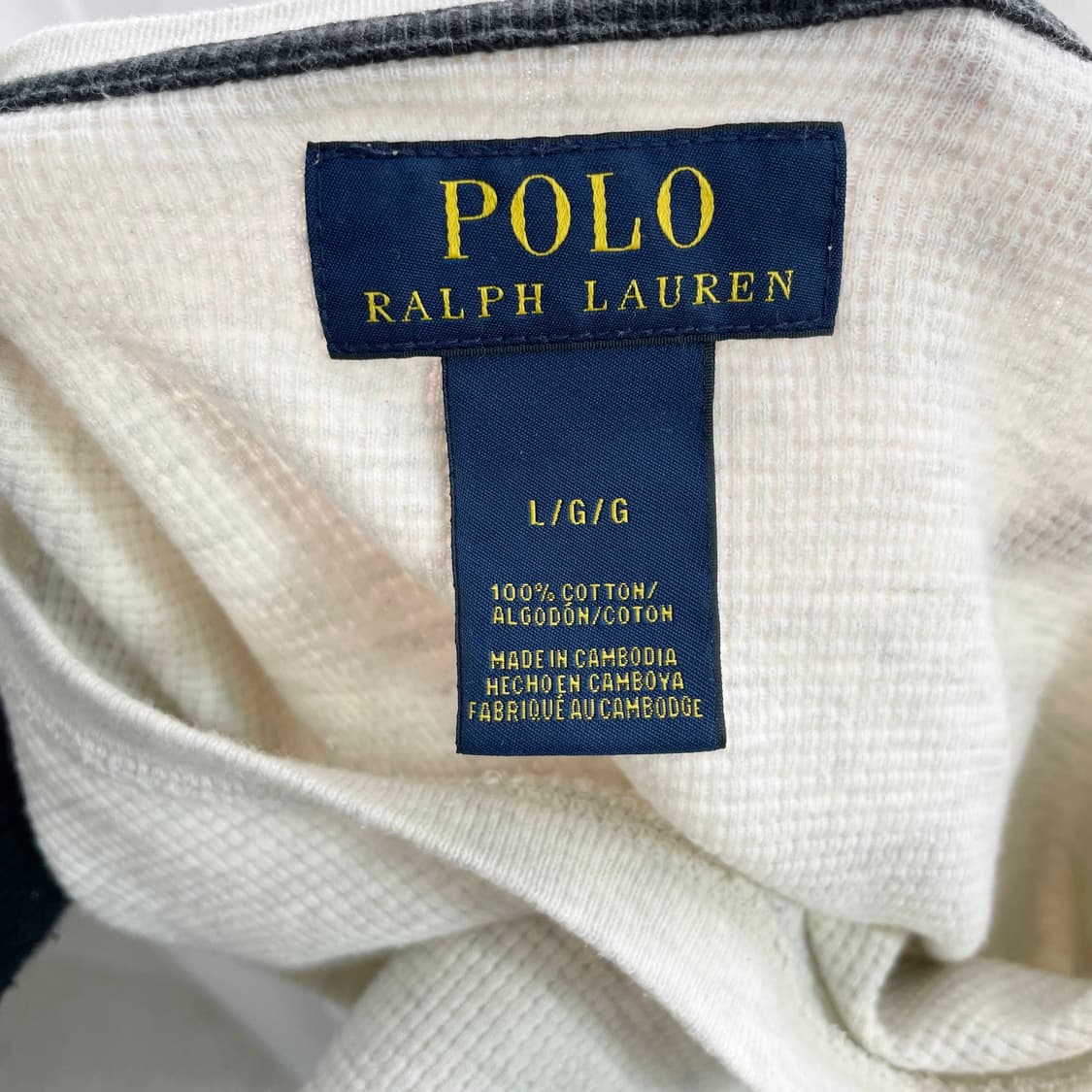 B1 폴로랄프로렌 와플 텍스처 롱슬리브 크루넥 티셔츠 110-115사이즈 상품이미지4