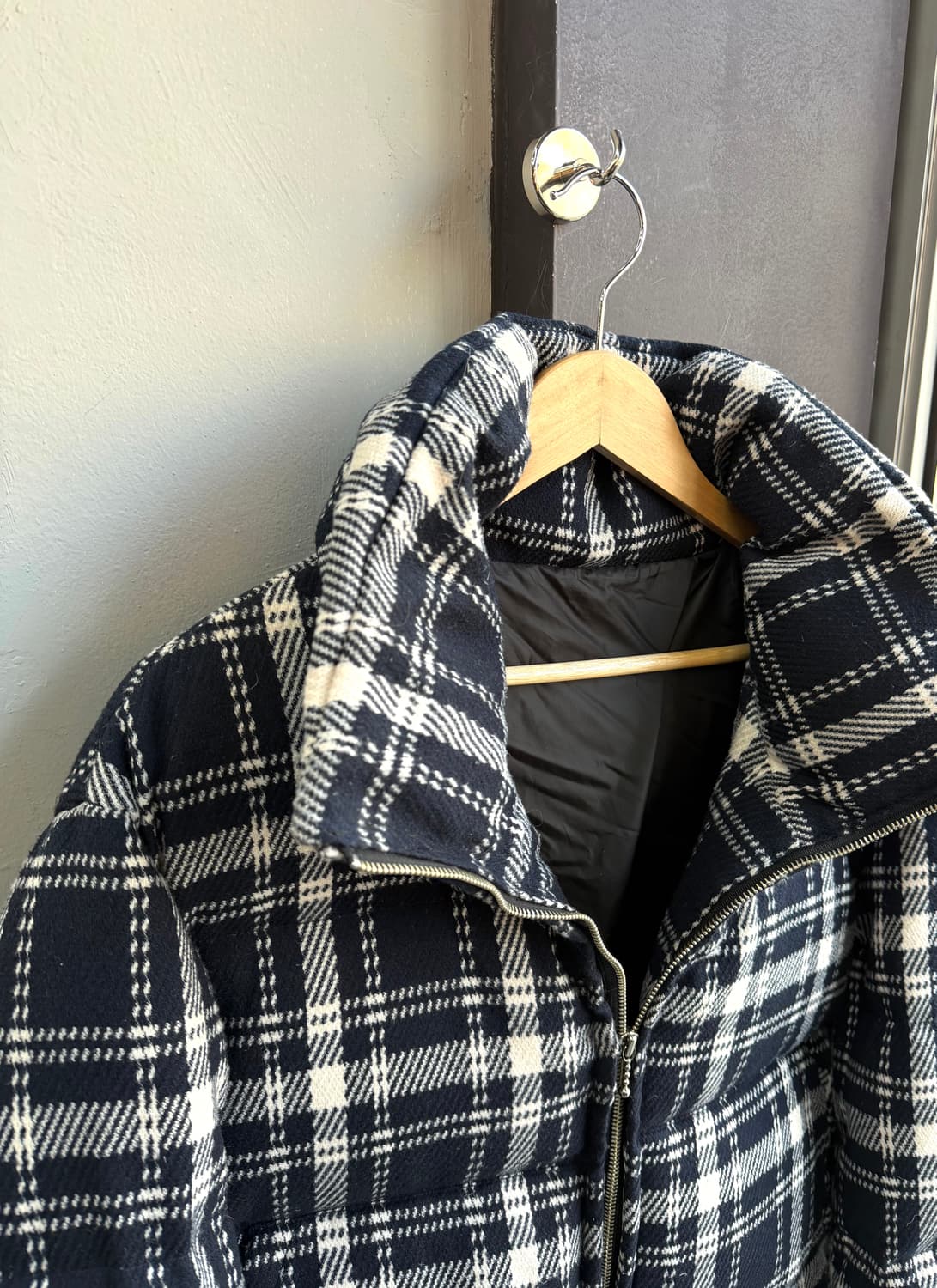 100/ 시스템옴므 구스다운 체크 패딩점퍼 상품이미지6