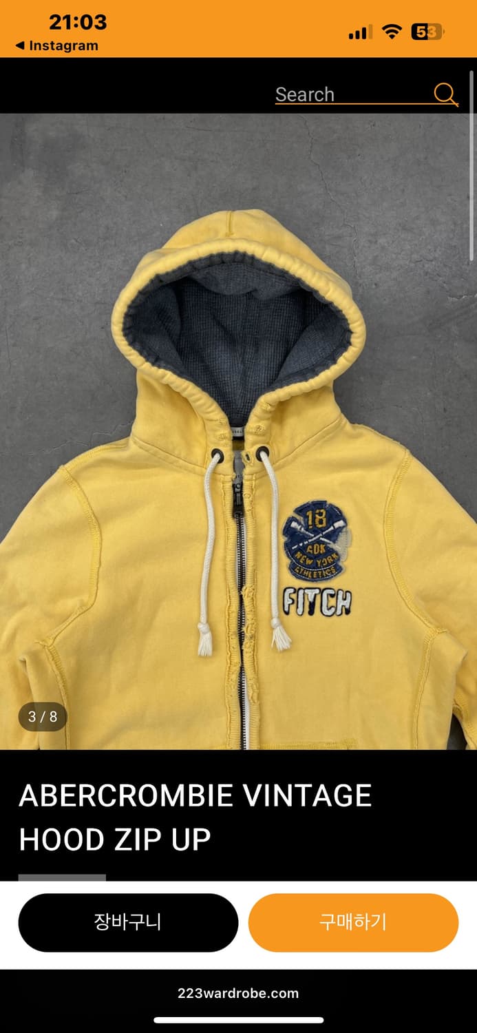 아베크롬비 후드집업 S 상품이미지3