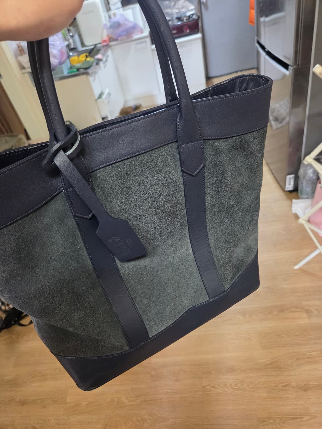 론트소가죽 스웨이드 토트백 상품이미지1