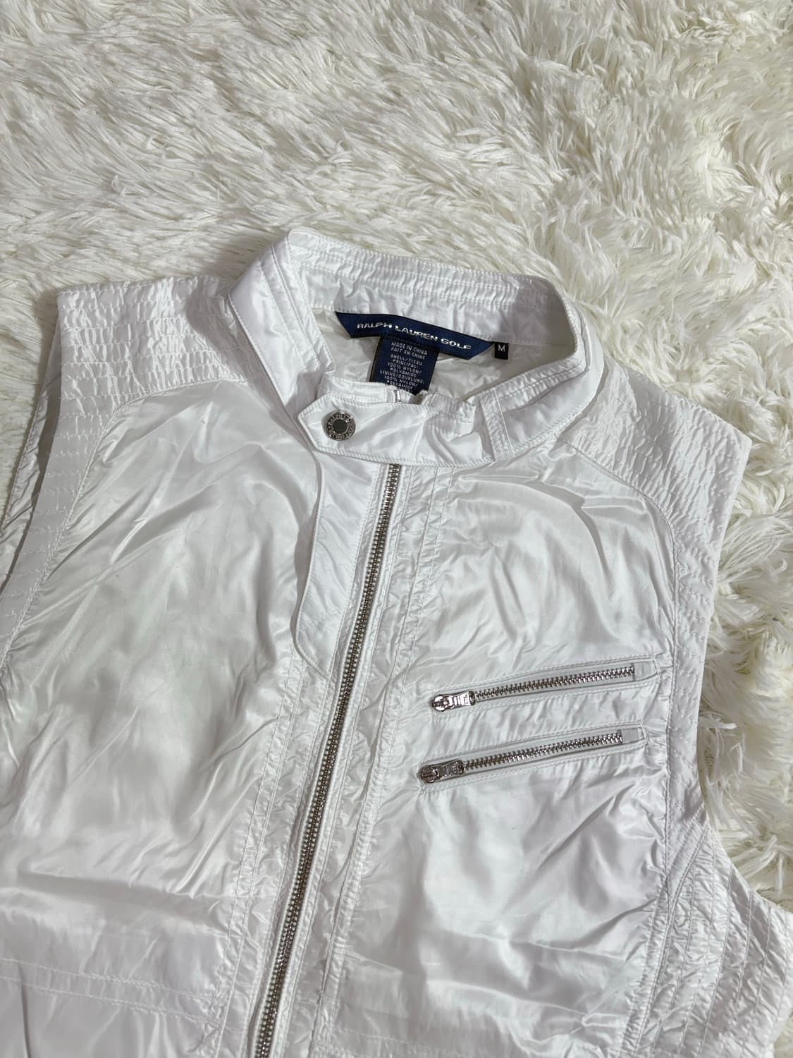 폴로 GOLF 화이트 투웨이 나일론 베스트  상품이미지5