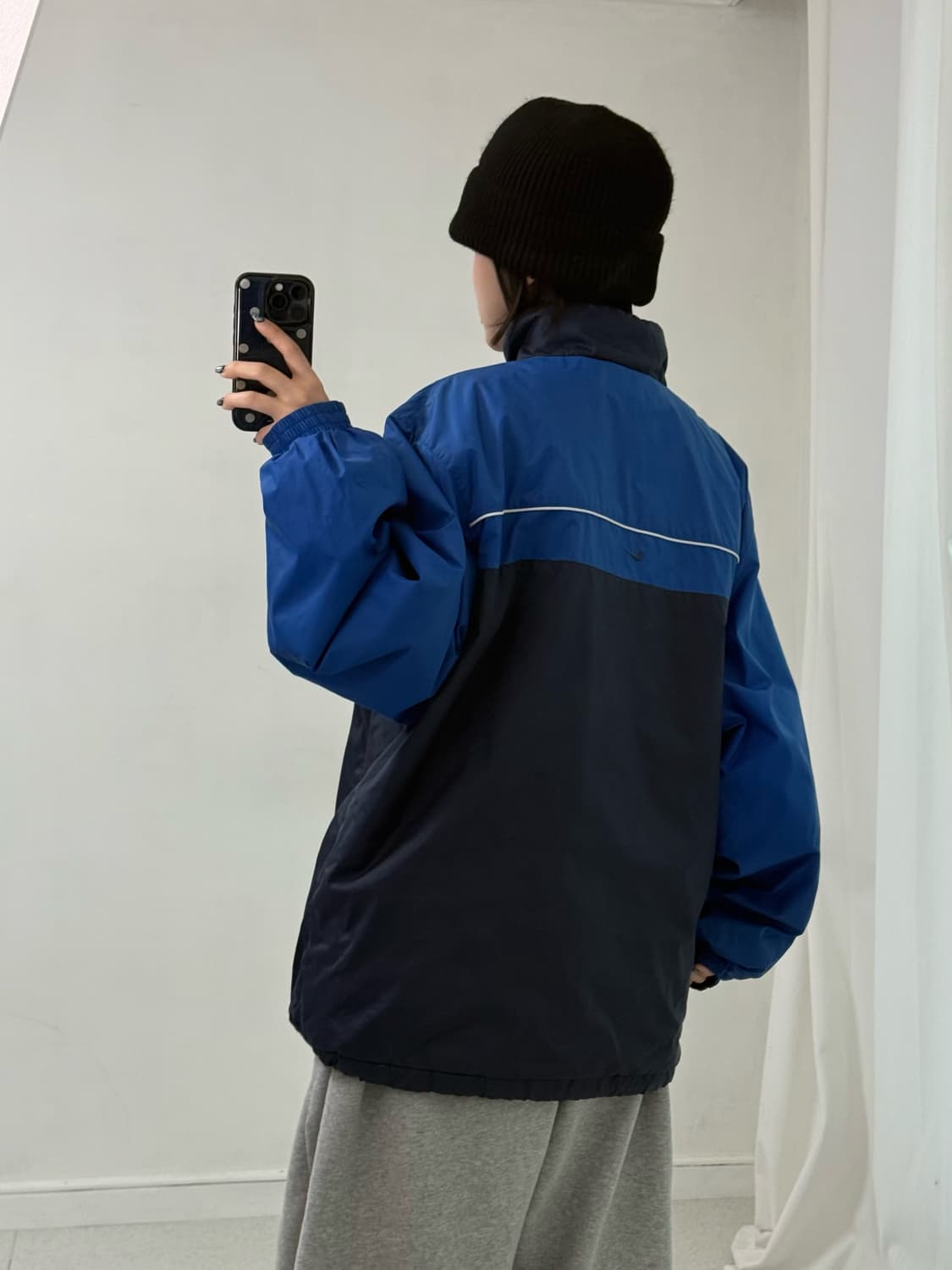 나이키 올드스쿨 블루 누빔 자켓 상품이미지4