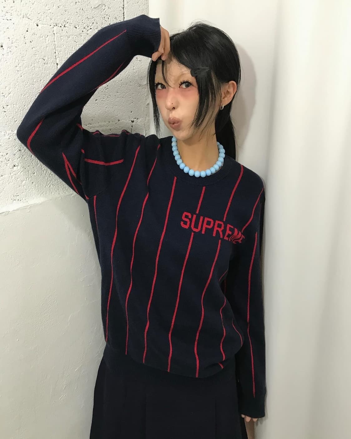 Supreme Wide Pinstripe Sweater  - 13FW 상품이미지1
