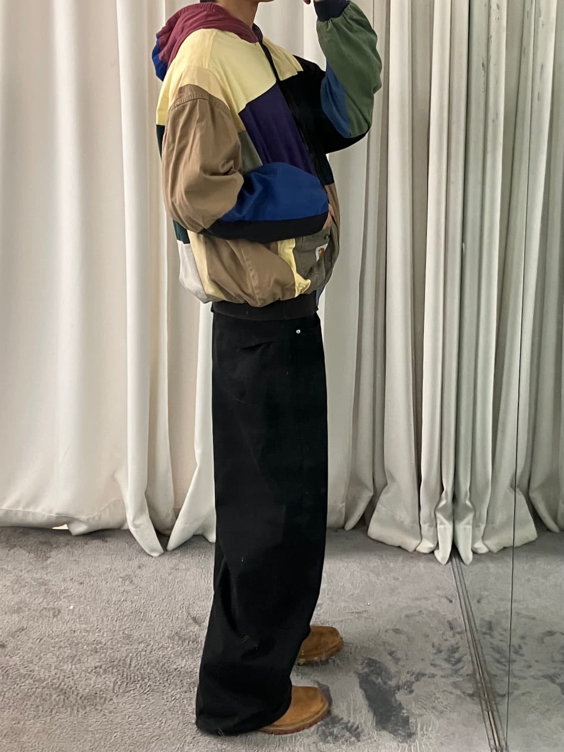 칼하트 리메이크 컬러 블록 패치워크 후드 자켓 XL 상품이미지8