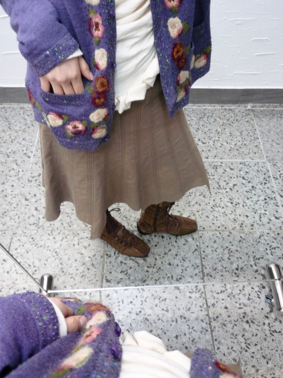 natural edge midi skirt 상품이미지2