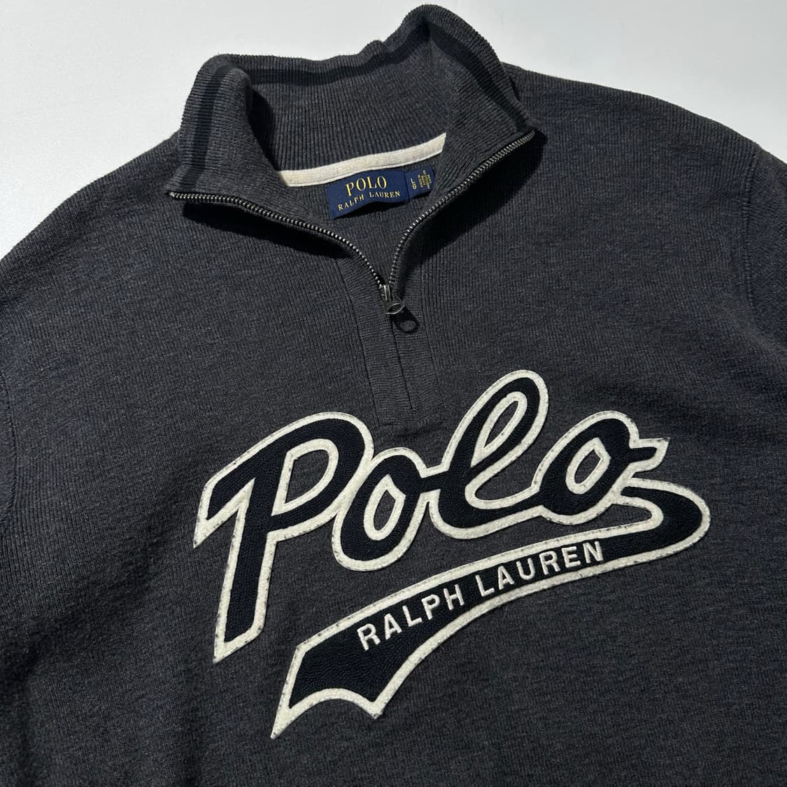 폴로 랄프로렌 로고 스펠아웃 하프집업 니트 상품이미지3