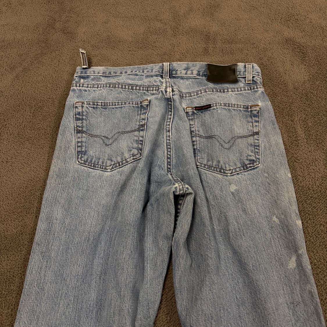 [ 정품/34X34 ] 할리데이비슨 빈티지 가죽 패치 로고 데님 청바지 상품이미지1