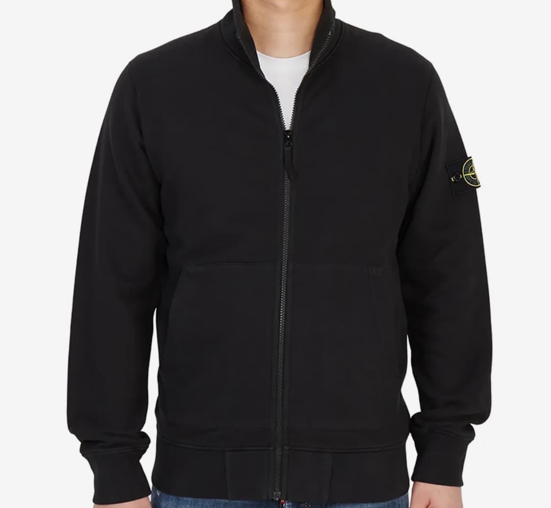 스톤아일랜드 와펜 기모 집업 가디건 (751566120 / 블랙 / 10 상품이미지1