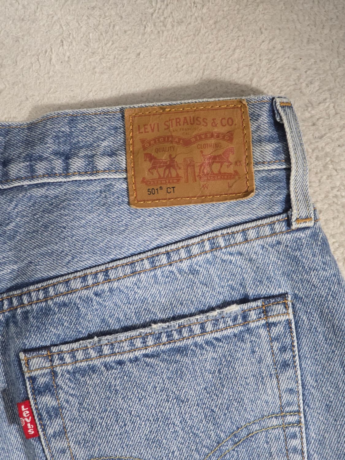 리바이스 501CT 패치워크 데님 팬츠 30-31 상품이미지5