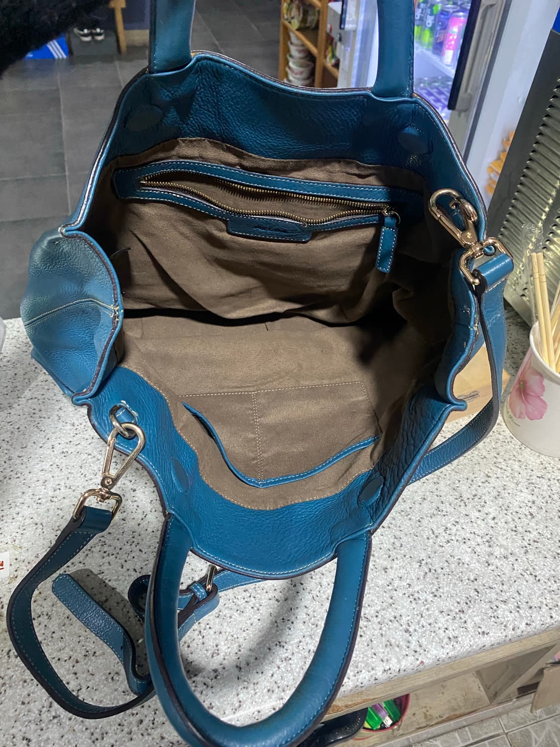 상태 좋은 청록색 리얼 빅백 상품이미지4