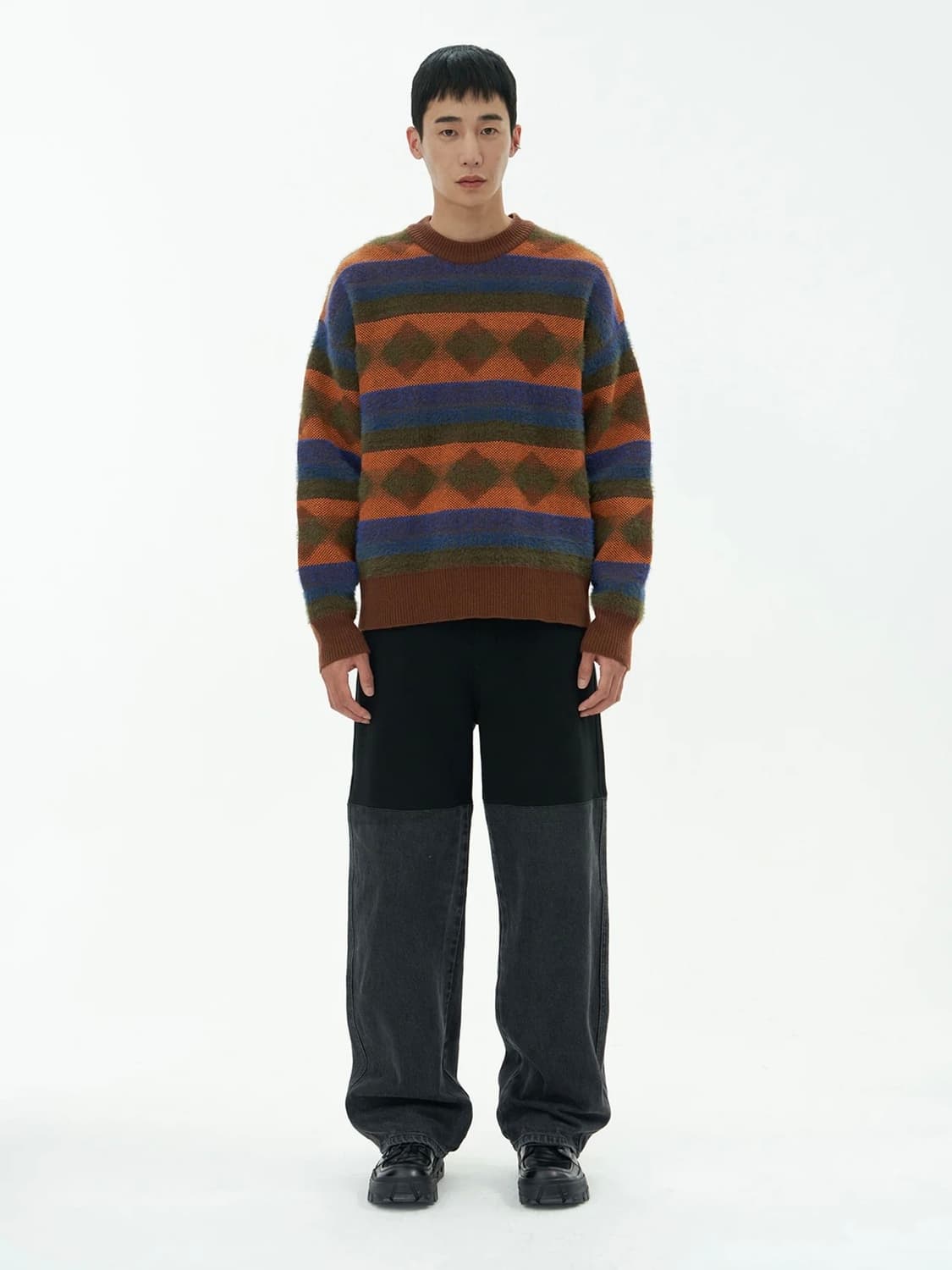 아모멘토 22FW 자카드 니트 풀오버 M 상품이미지3