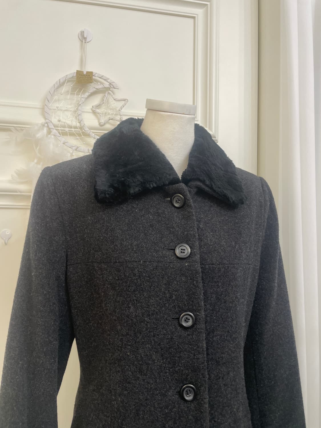 black wool back belt point long coat 상품이미지6