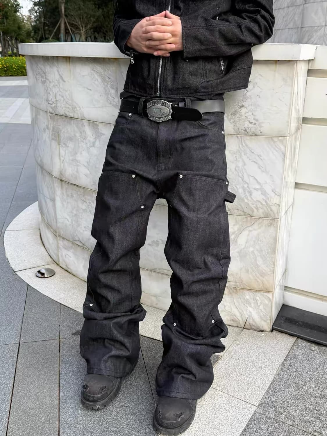 와이드 카고 데님 팬츠 상품이미지1