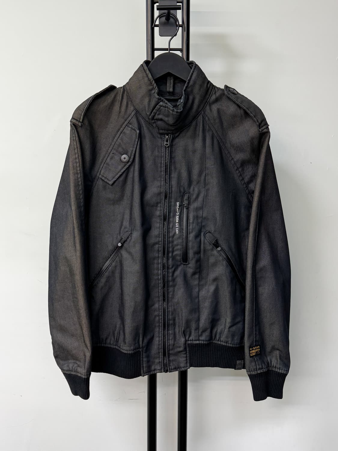 지스타로우 데님 집업 봄버 자켓 상품이미지1