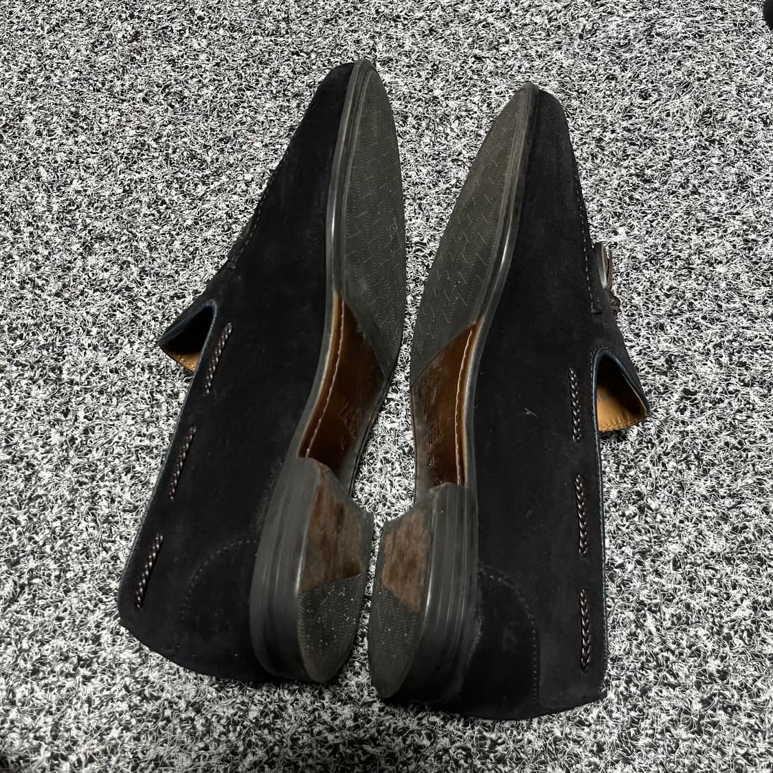 자라 ZARA 스웨이드 블랙 태슬 로퍼 구두 41 상품이미지5