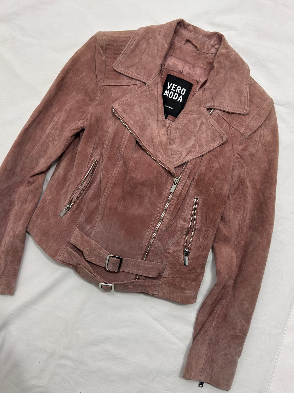 veromoda pink suede rider jacket 상품이미지5