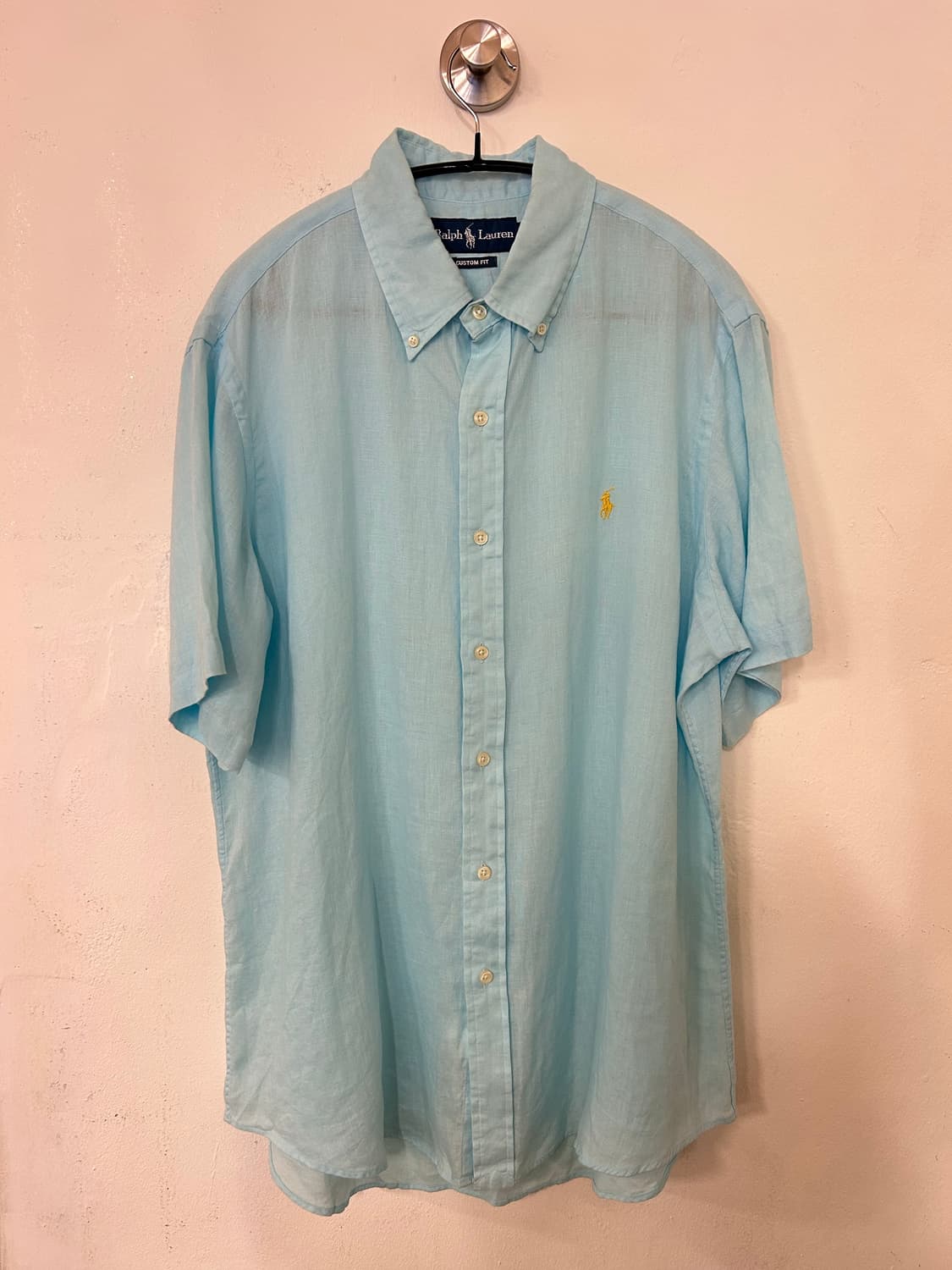 폴로 랄프로렌 하늘색 리넨 반팔 셔츠 L 상품이미지1