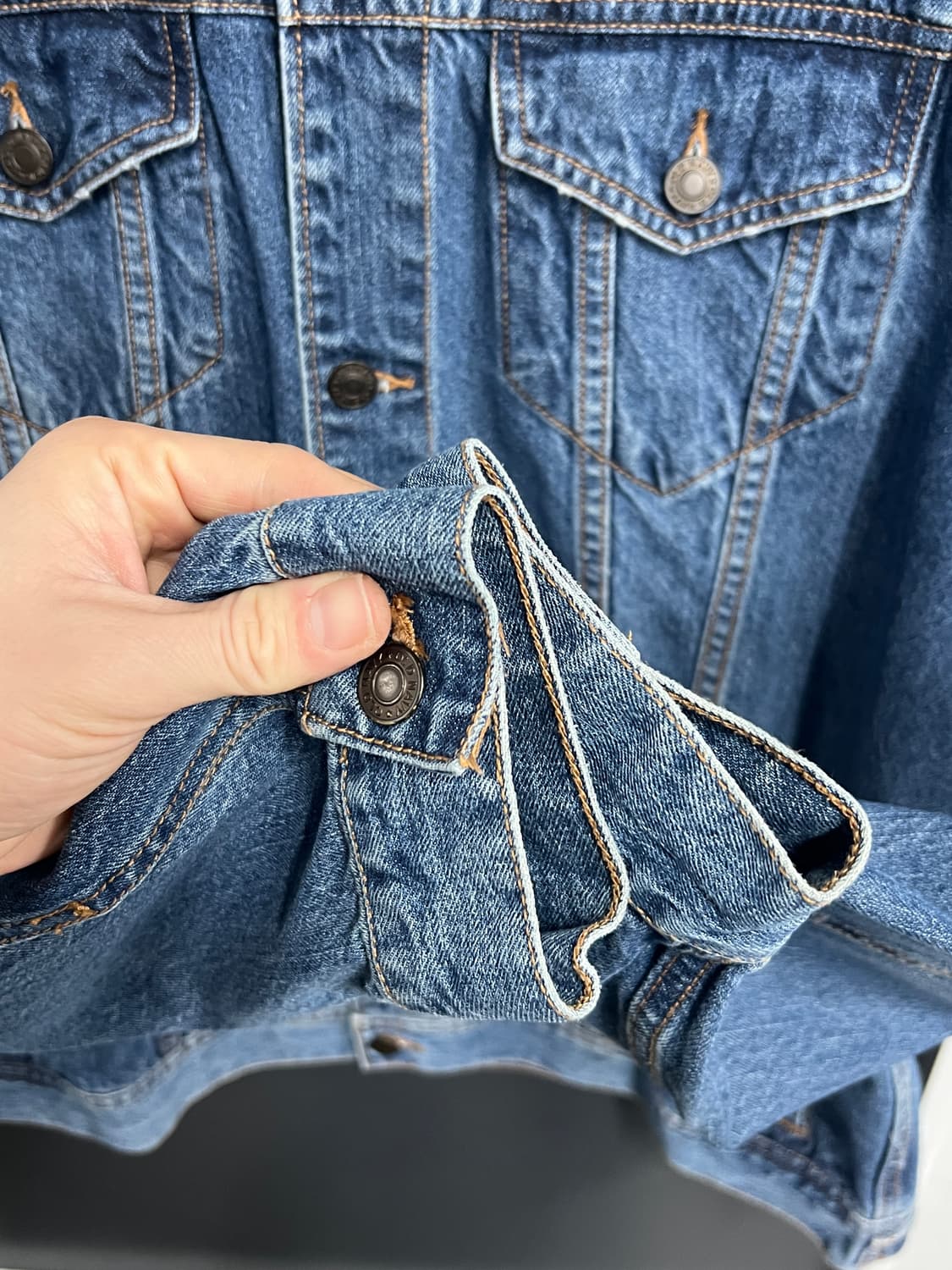 Old Navy 올드 네이비 워싱 데님 트러커 자켓 상품이미지4