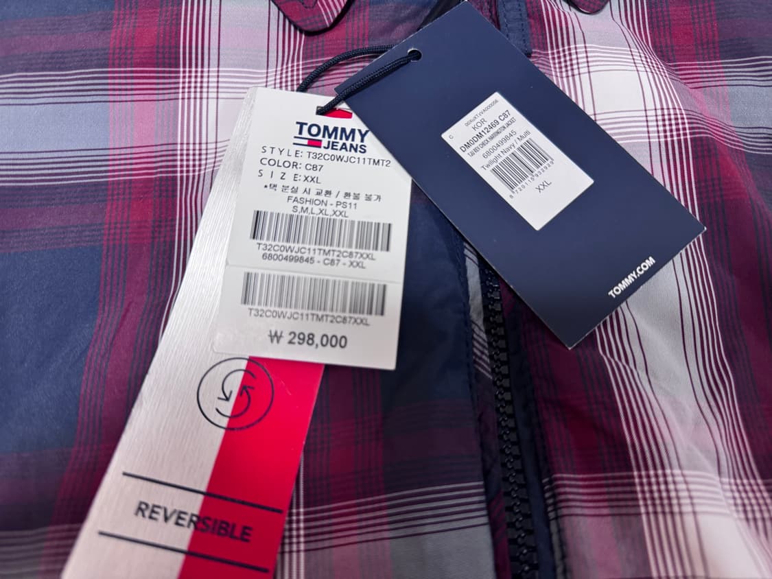 (새상품) 타미진스 리버시블 체크 헤링본 자켓 XXL 상품이미지2