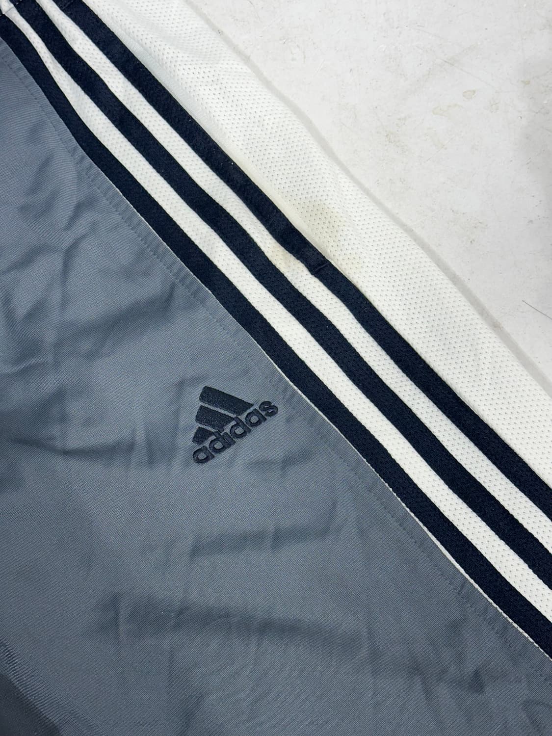 아디다스 그레이 와이드 화이트 삼선 사이드 추리닝 댄스 트레이닝 팬츠 L 상품이미지6