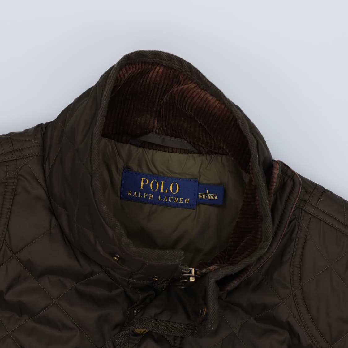 [L] 폴로 랄프로렌 캠튼 코듀로이 퀄팅 조끼 베스트 카키 3915 상품이미지7