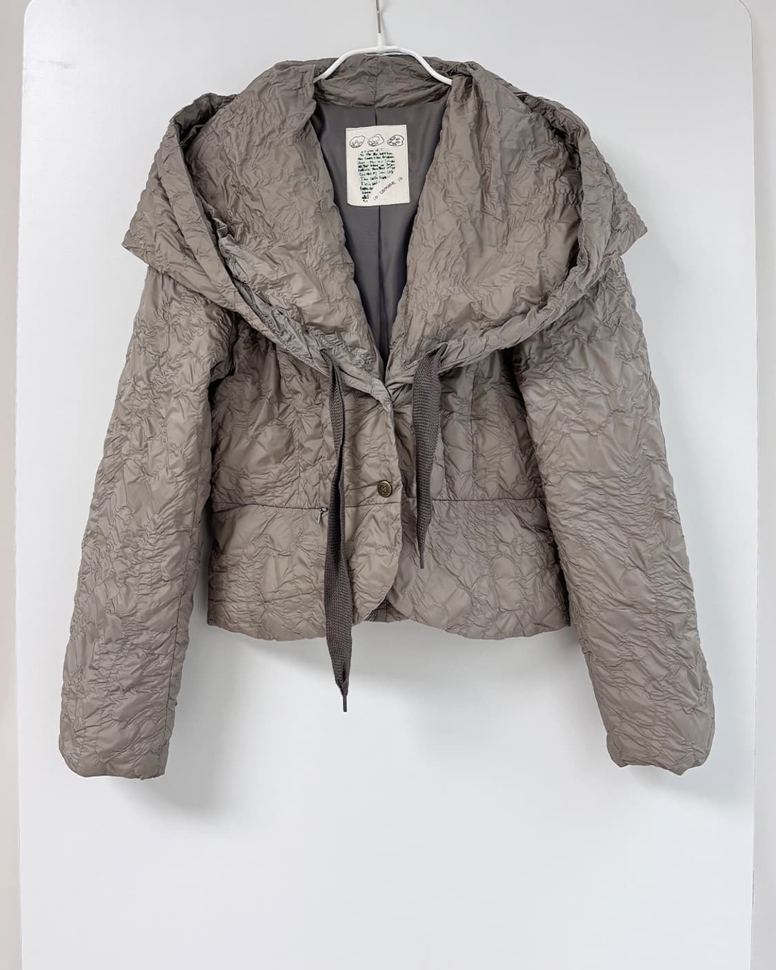 io comme io 막주름 퀼팅 빅 후드 점퍼 상품이미지4