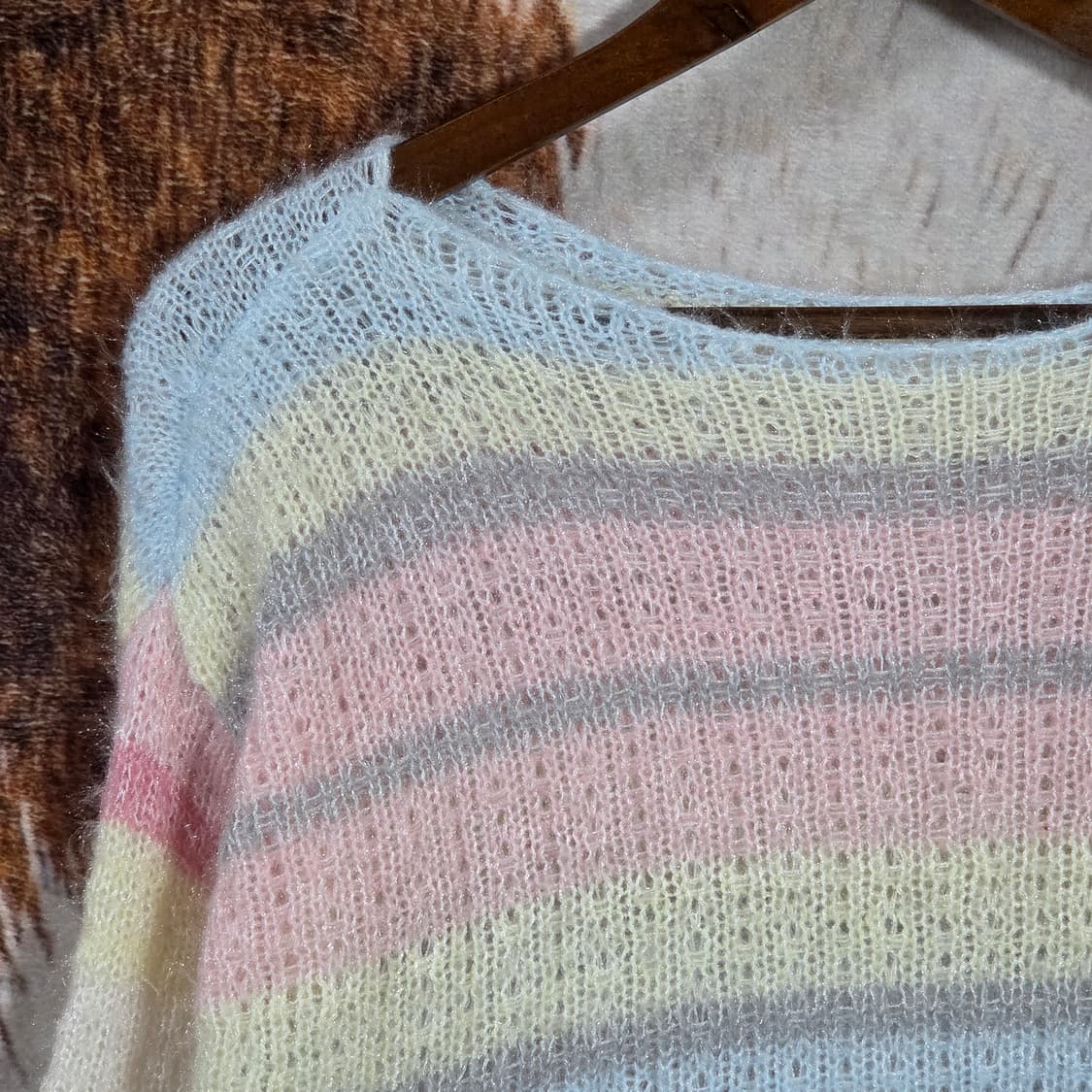 빈티지 솜사탕 맛 레인보우 퍼 니트 상품이미지2