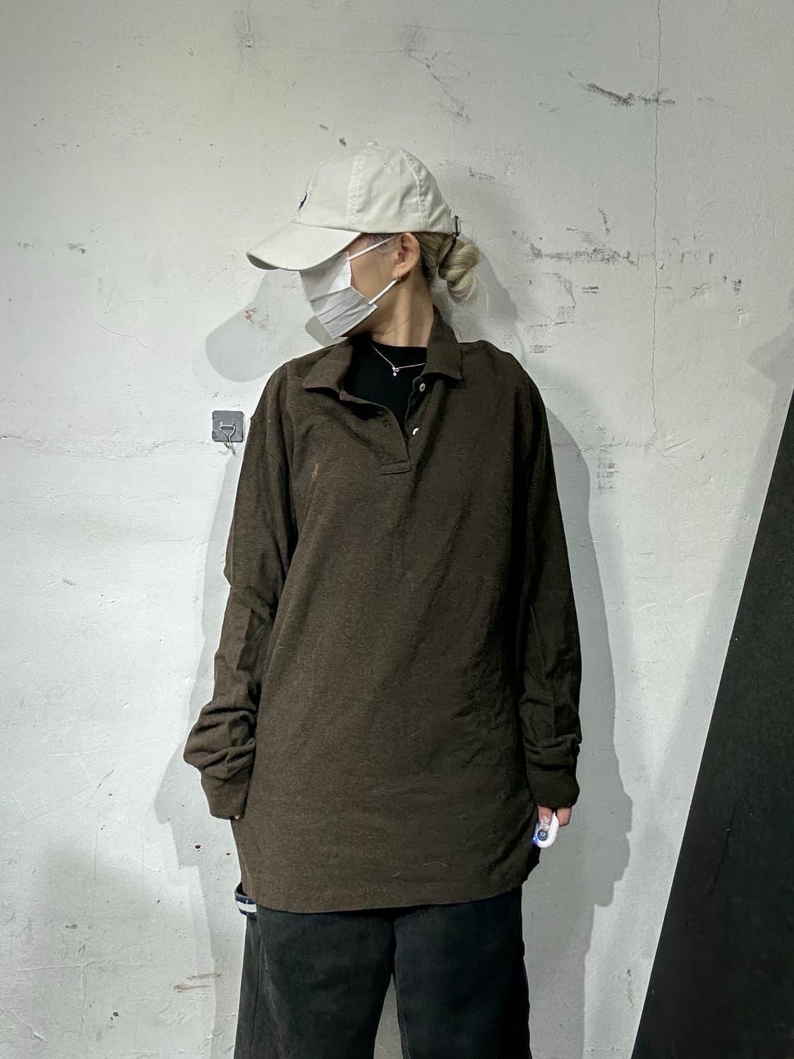 폴로 랄프 로렌 브라운 오버핏 카라 긴팔티 L 상품이미지2