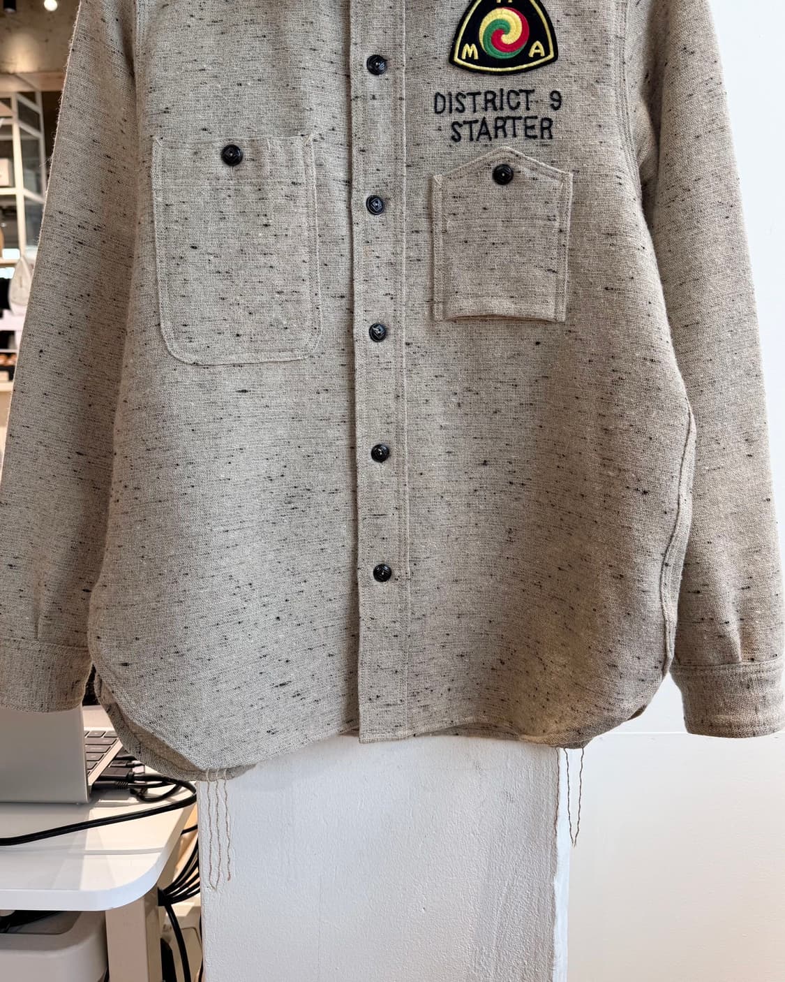 리얼 맥코이 더블 다이아몬드 오트밀 부코 울 워크 셔츠  상품이미지6