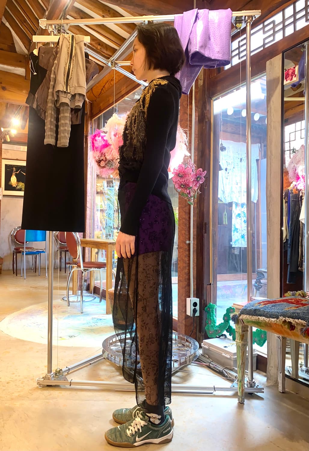 90s Didier Parakian 디스트레스트 프린지 니트 가디건 상품이미지6