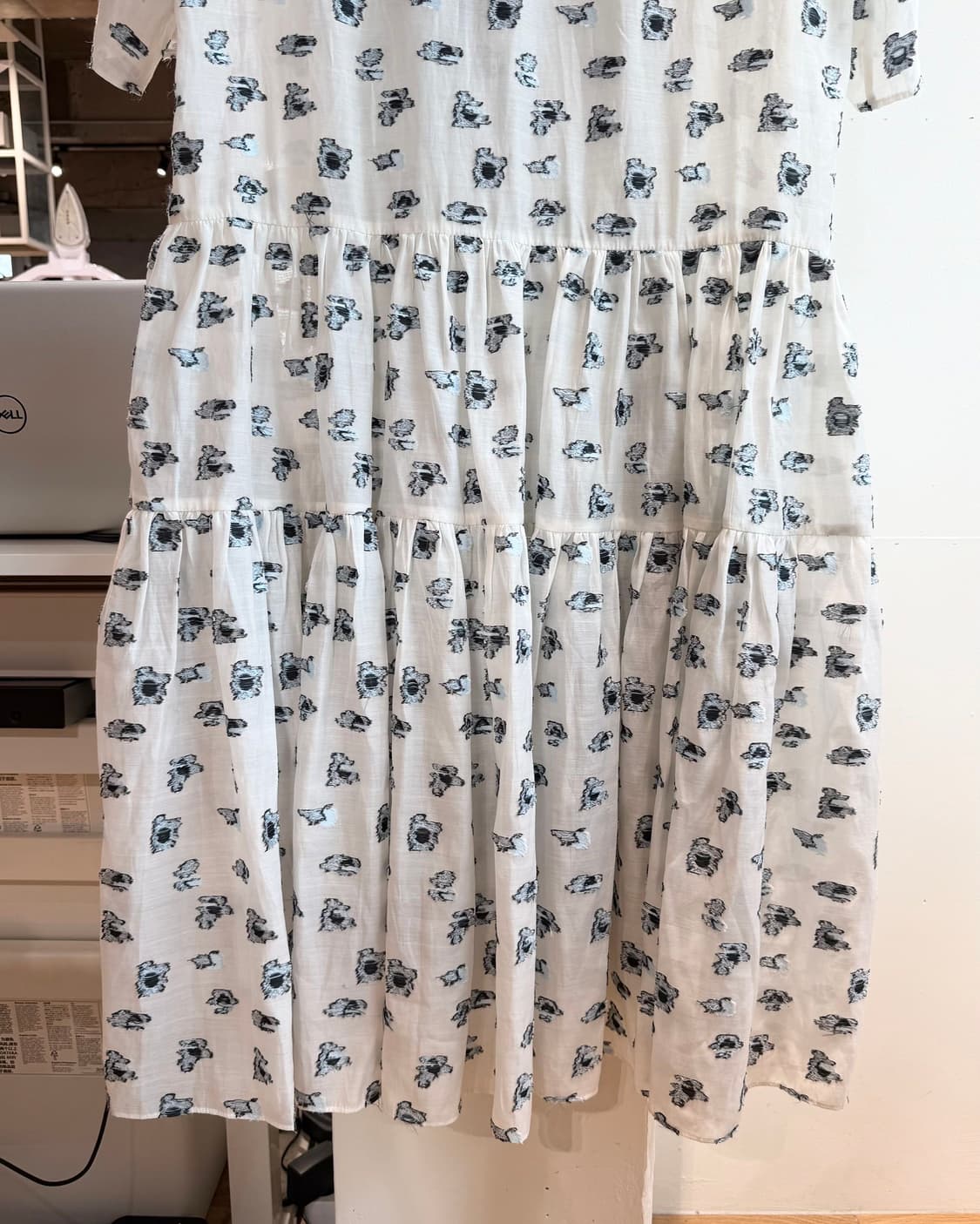 세실리아 반센 화이트블루 프림로즈 슈퍼 플레어 하프버튼 원피스  상품이미지7