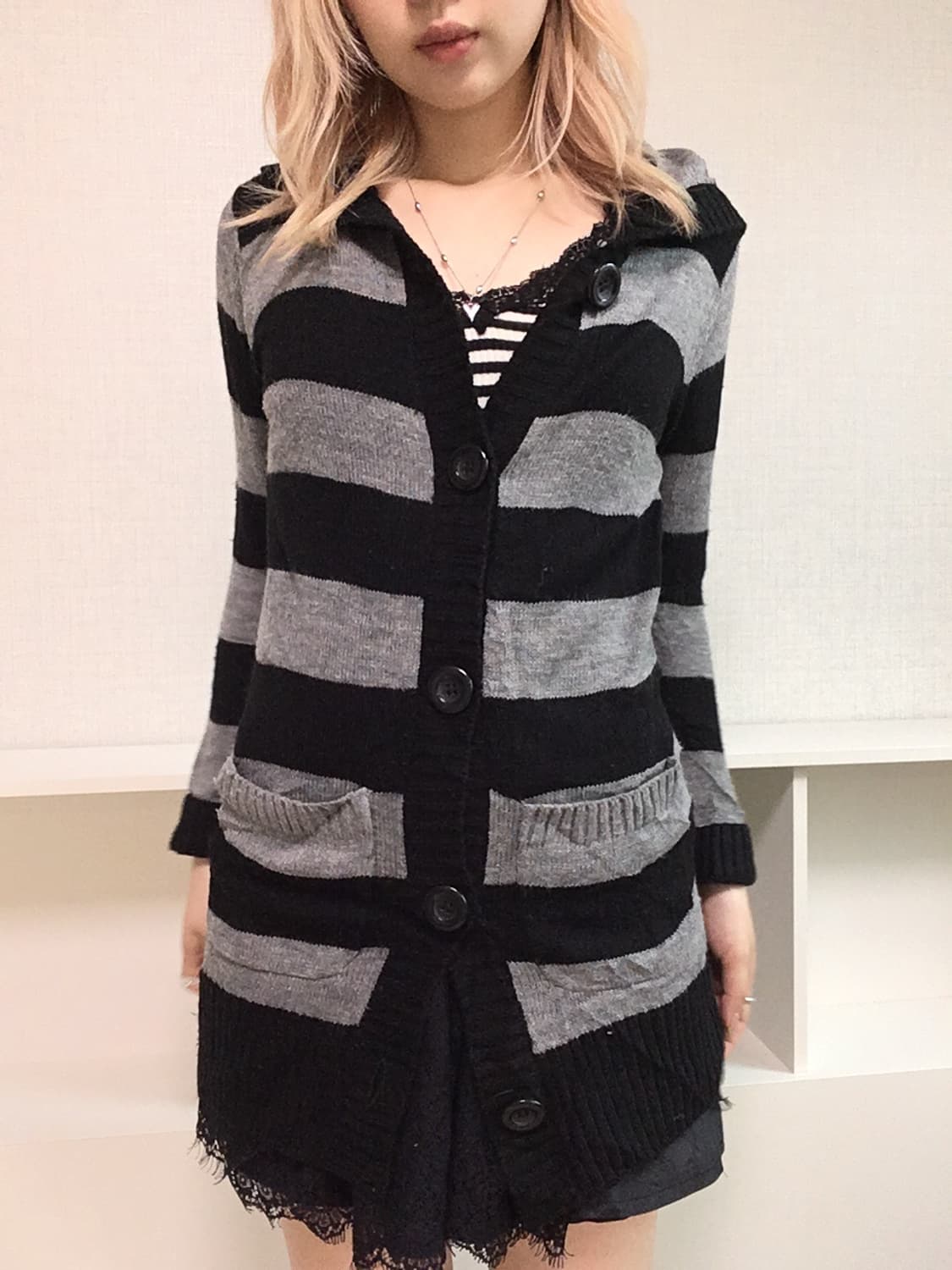 jpn vintage stripe hood long cardigan 상품이미지1