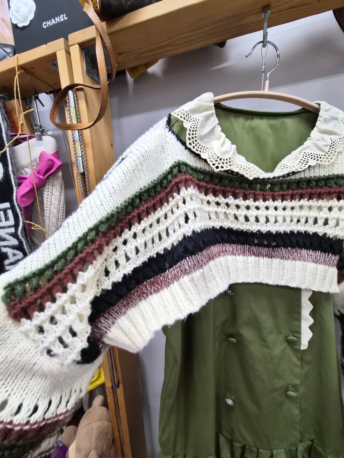 크롭 벌룬 니트 볼레로 상품이미지2