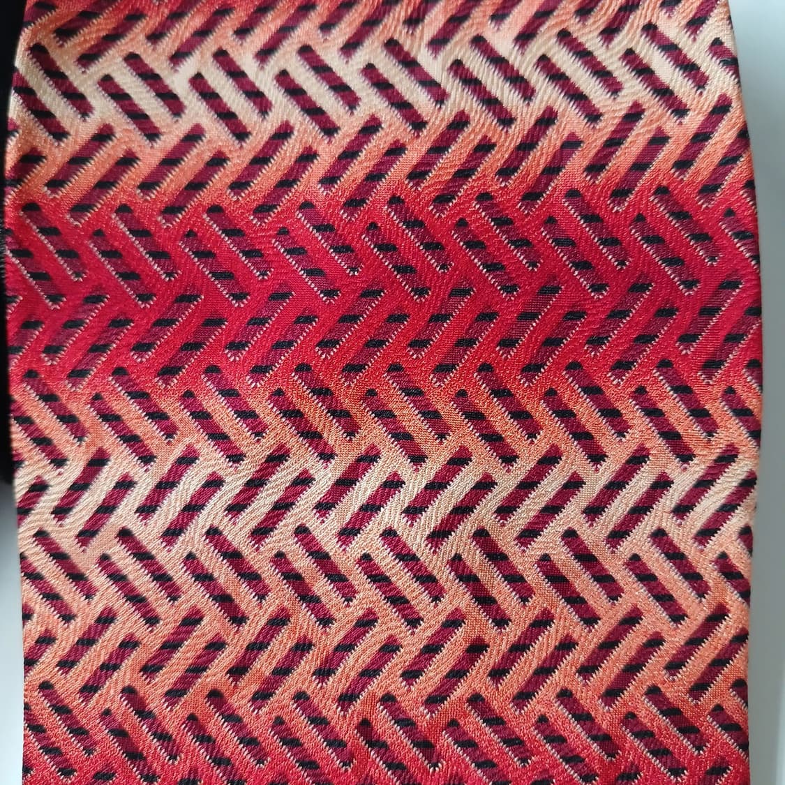 발망 실크 레드 패턴 넥타이 9.8cm A등급 A19257
 상품이미지7