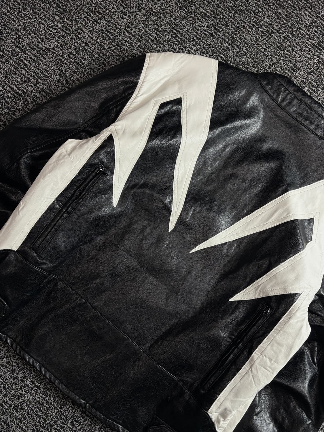 프로젝트 웨이브 디테일 레이싱 레더 자켓 3726 상품이미지6