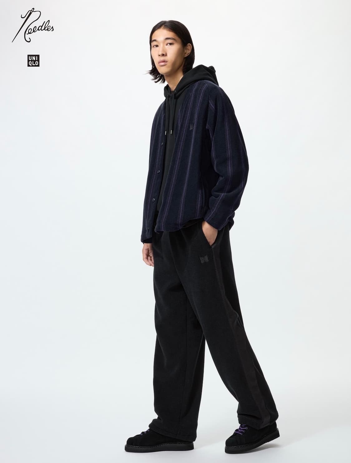 유니클로 니들스 후리스와이드 트랙팬츠 블랙 / M,XL 상품이미지1