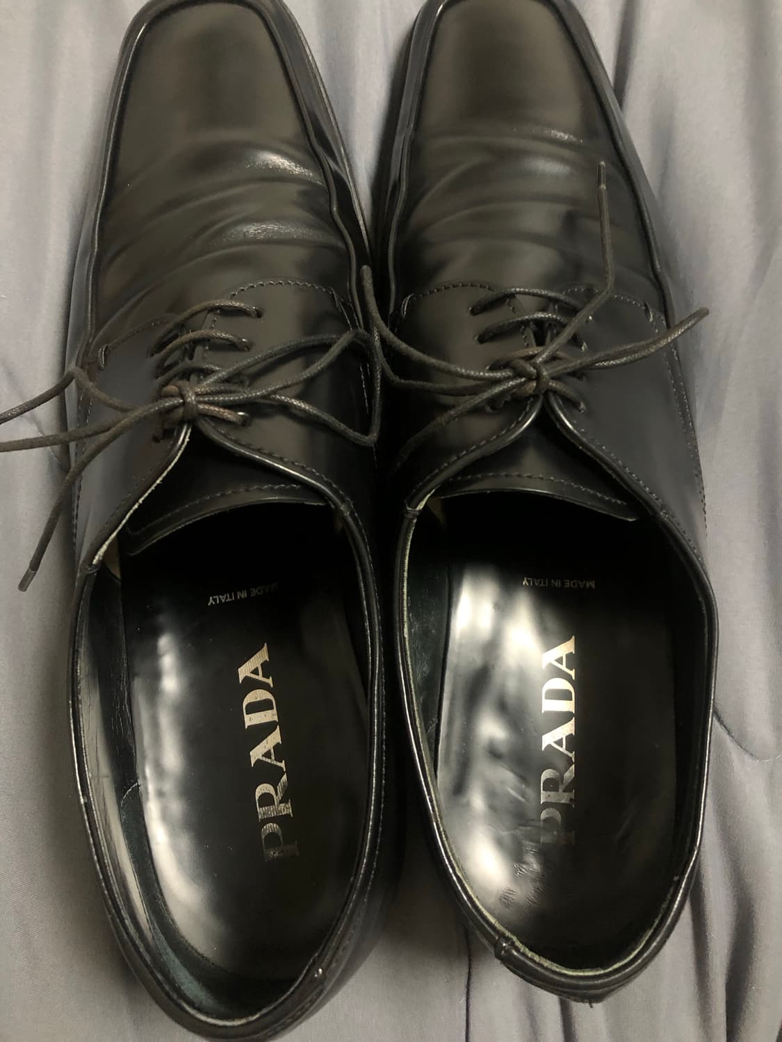 빈티지 프라다 브러쉬드 플랫 스퀘어토 더비슈즈 8.5 상품이미지5