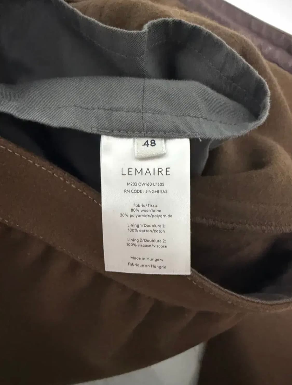 르메르 울 블루종 자켓 브라운 48 정품택O 상품이미지4
