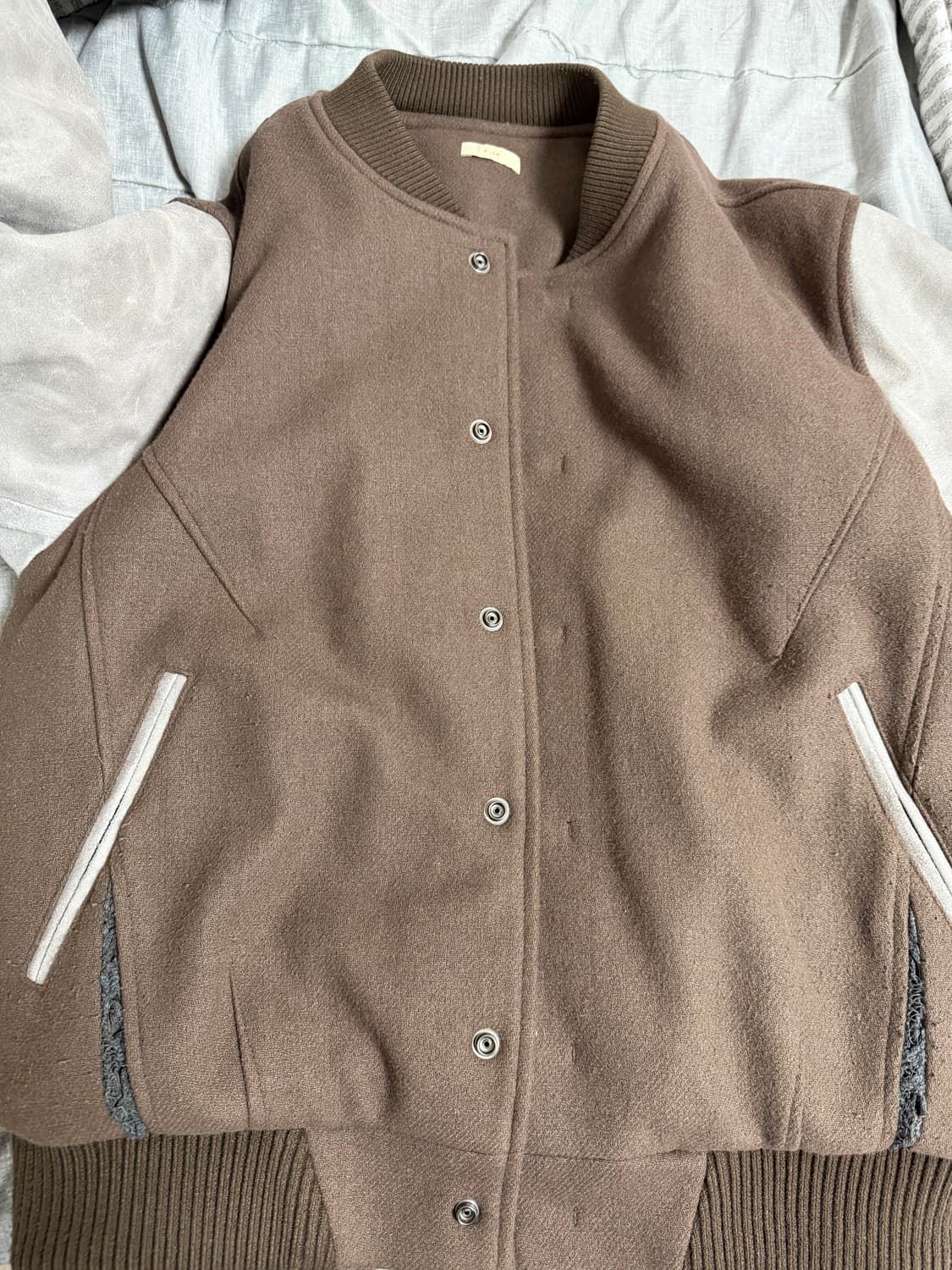 M 엑슬림 ep8 바시티 자켓 브라운 상품이미지5