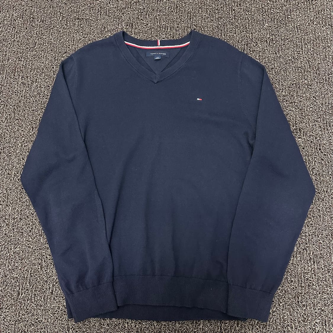 타미힐피거 브이넥 니트 네이비 L 상품이미지1