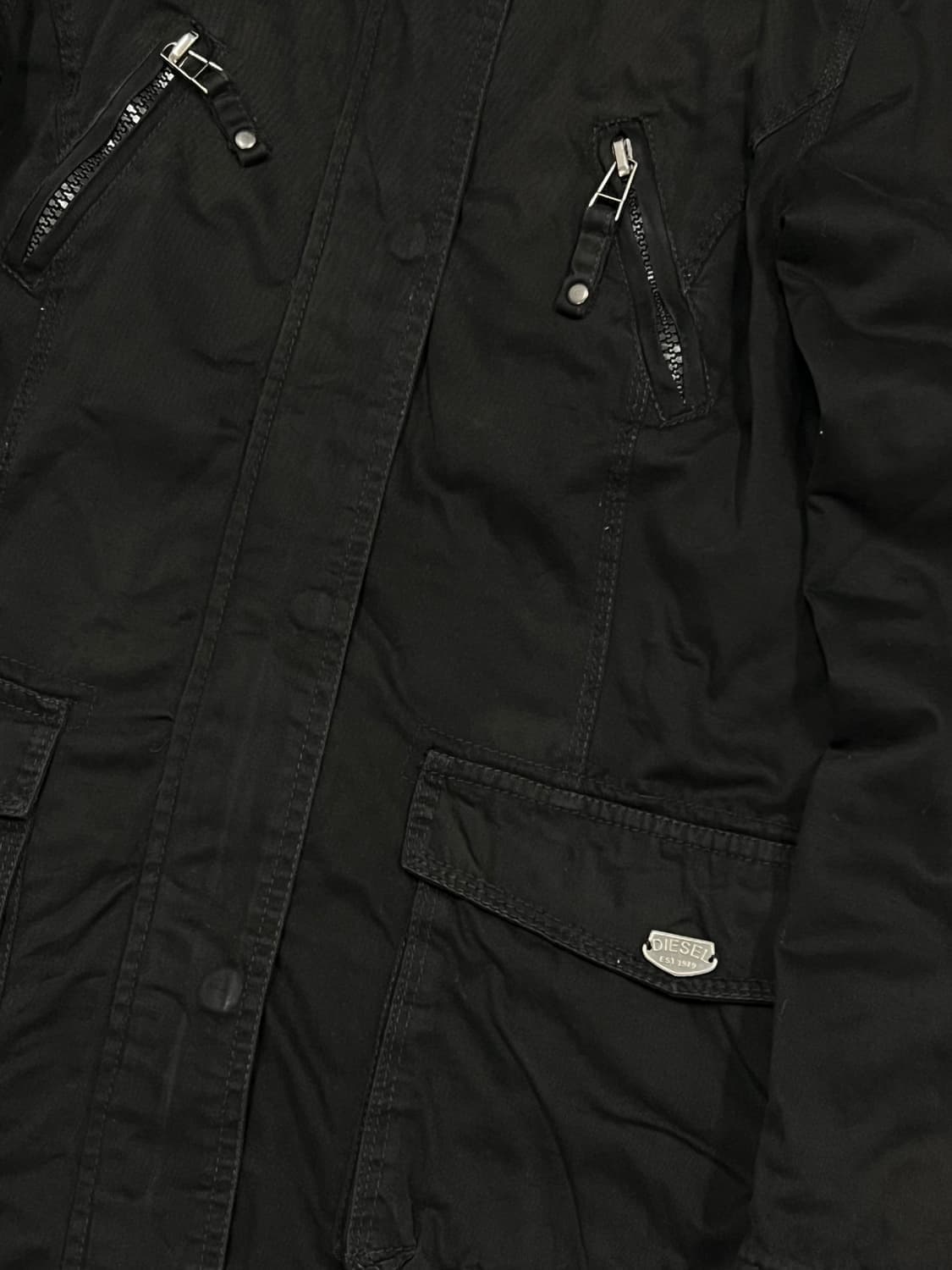 (M) 디젤 빈티지 야상 점퍼 블랙 상품이미지4