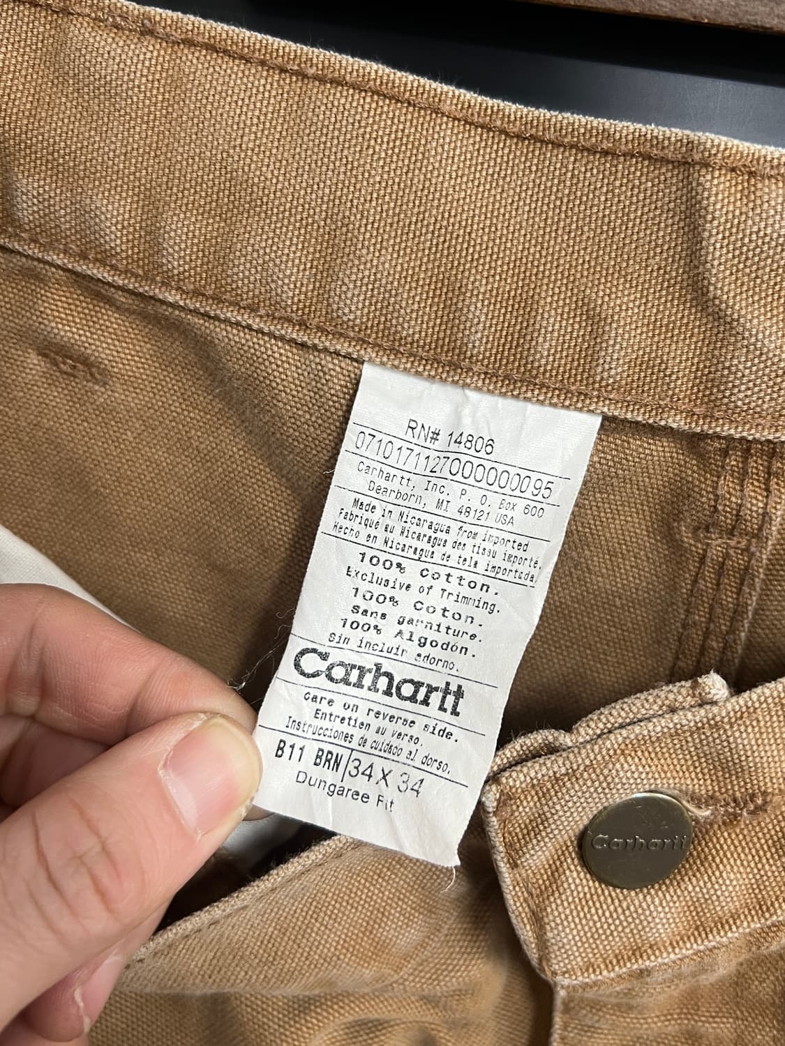 Carhartt OG 칼하트 카펜터 던가리 핏 워크 팬츠 상품이미지7