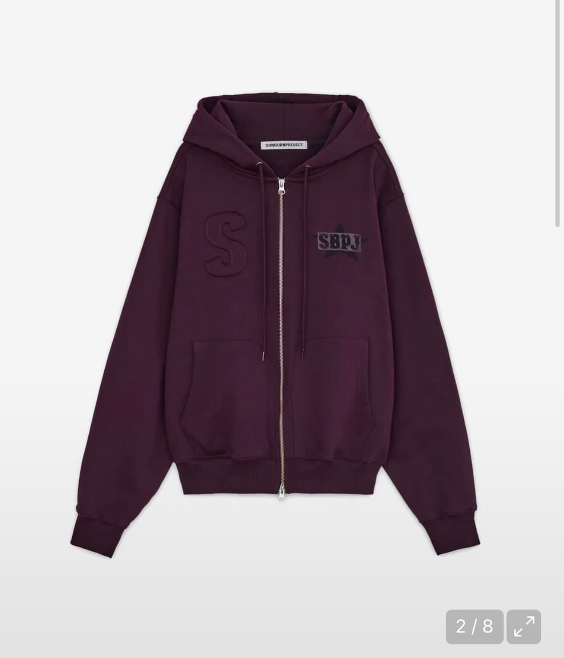 썬번프로젝트 로고패치 후드집업 퍼플  상품이미지1
